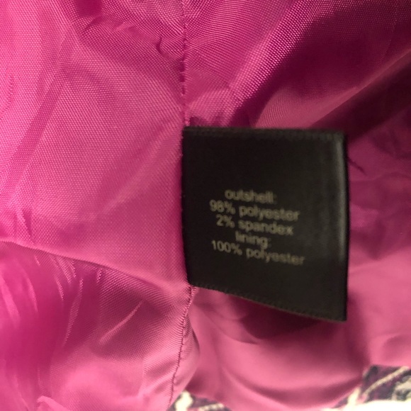 THE LIMITED WOMEN CROPPED JACKET IN SIZE XS IN PURPLE CREAM PATTERN FULLY LINE - Picture 7 of 7